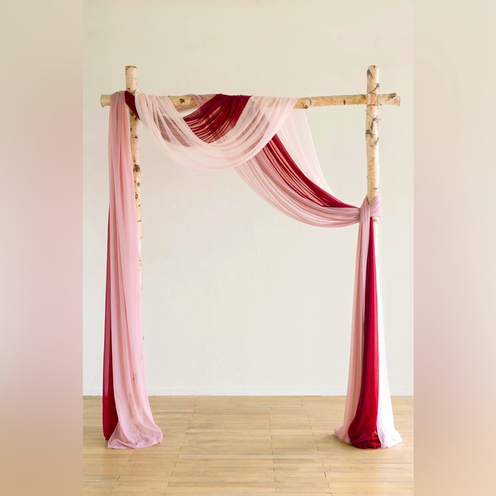 Ling’s Moment Wedding Arch Drapes in Romantic Marsala
